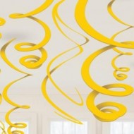 Yellow Hanging Swirls x12
